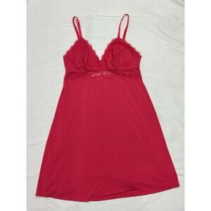 SOMA Cool Nights Soft Support Lace Chemise Nightgown Pink Low Back Sleepwear S